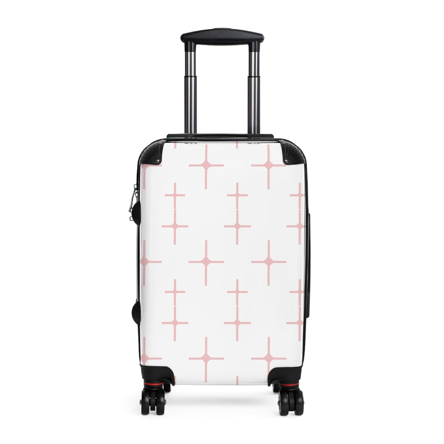 Chic Travel Suitcase with Pink Pattern Design
