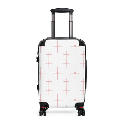 Chic Travel Suitcase with Pink Pattern Design