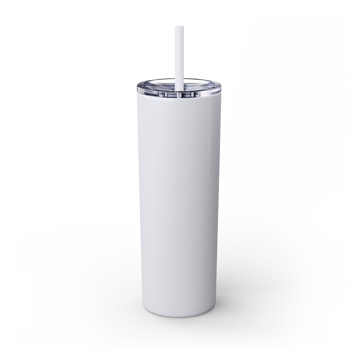 Chic Skinny Tumbler with Straw - Modern Pink Design