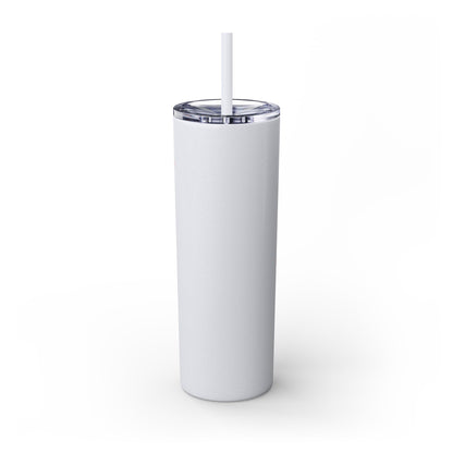 Chic Skinny Tumbler with Straw - Modern Pink Design