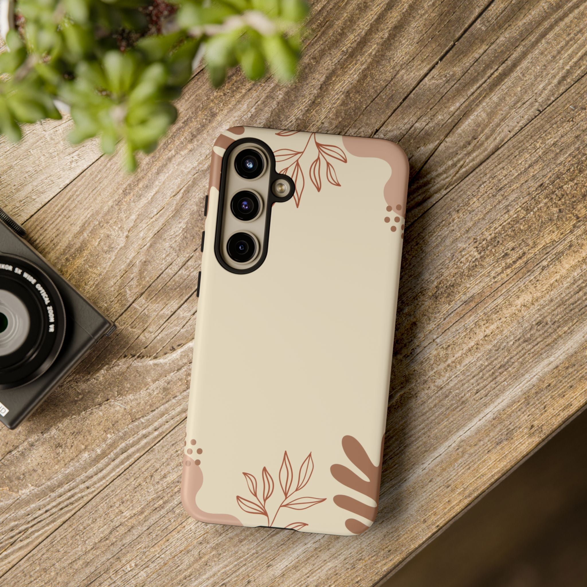 Floral Beige Tough Phone Case