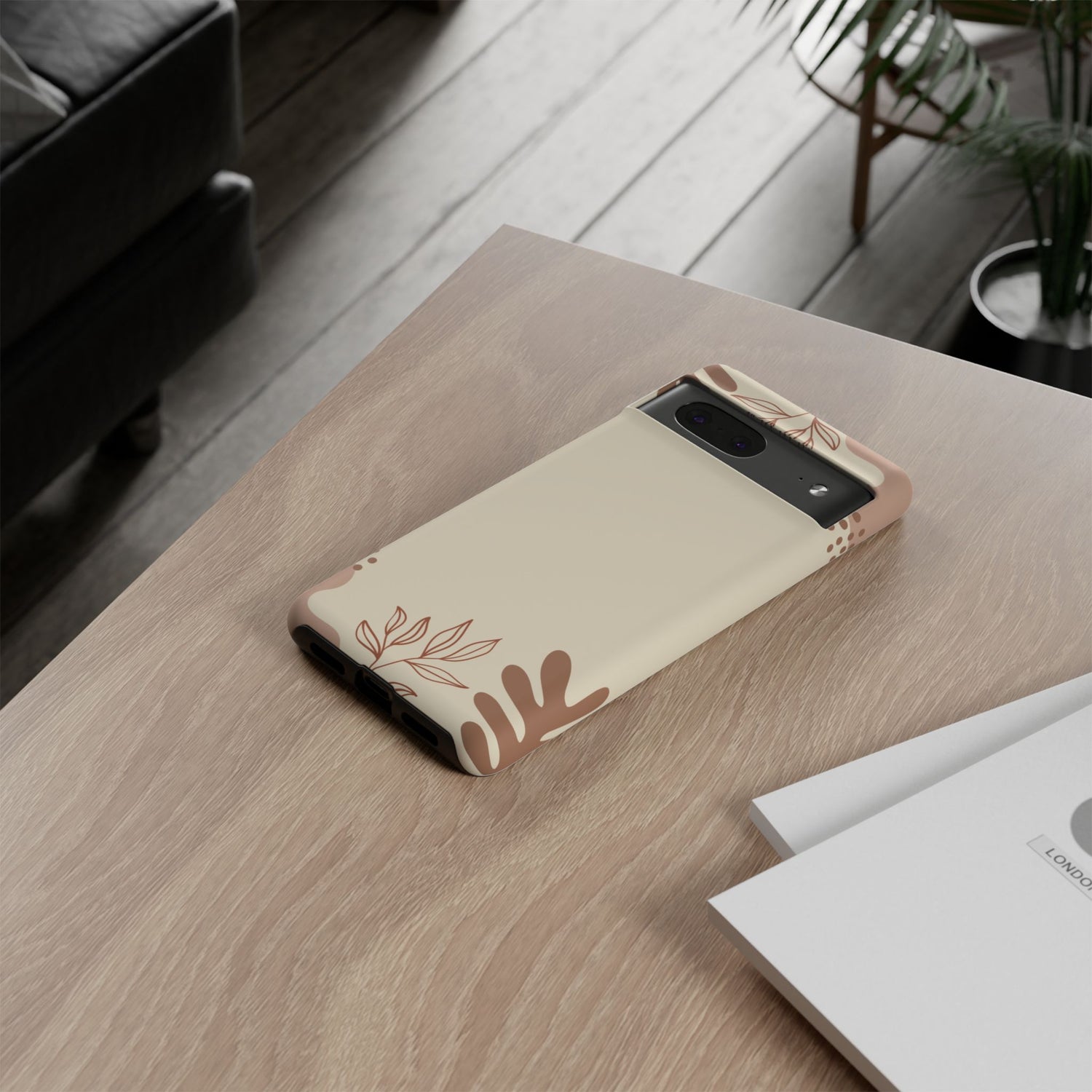 Floral Beige Tough Phone Case