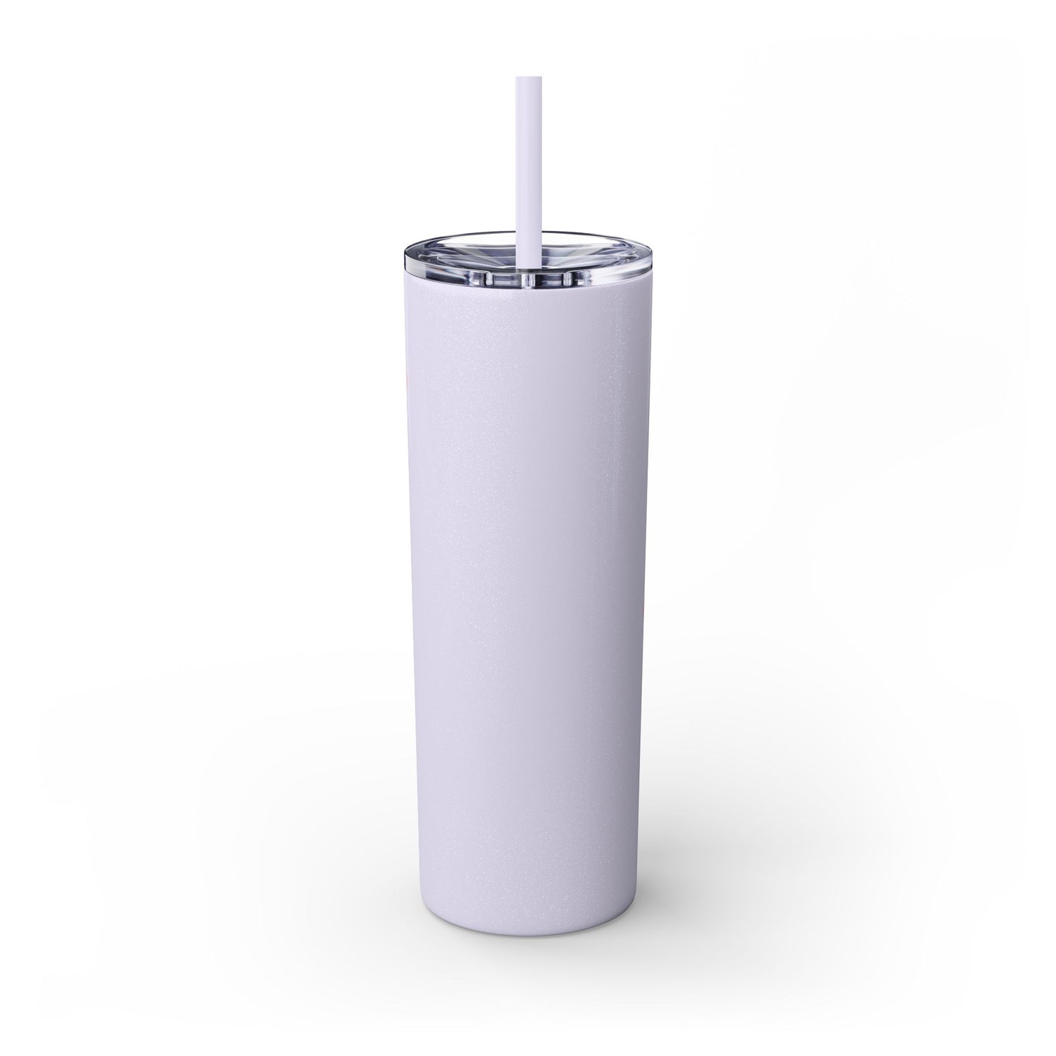 Chic Skinny Tumbler with Straw - Modern Pink Design