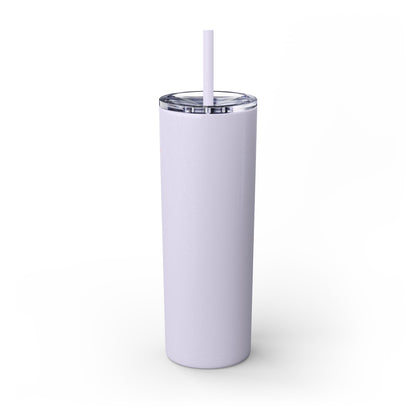 Chic Skinny Tumbler with Straw - Modern Pink Design