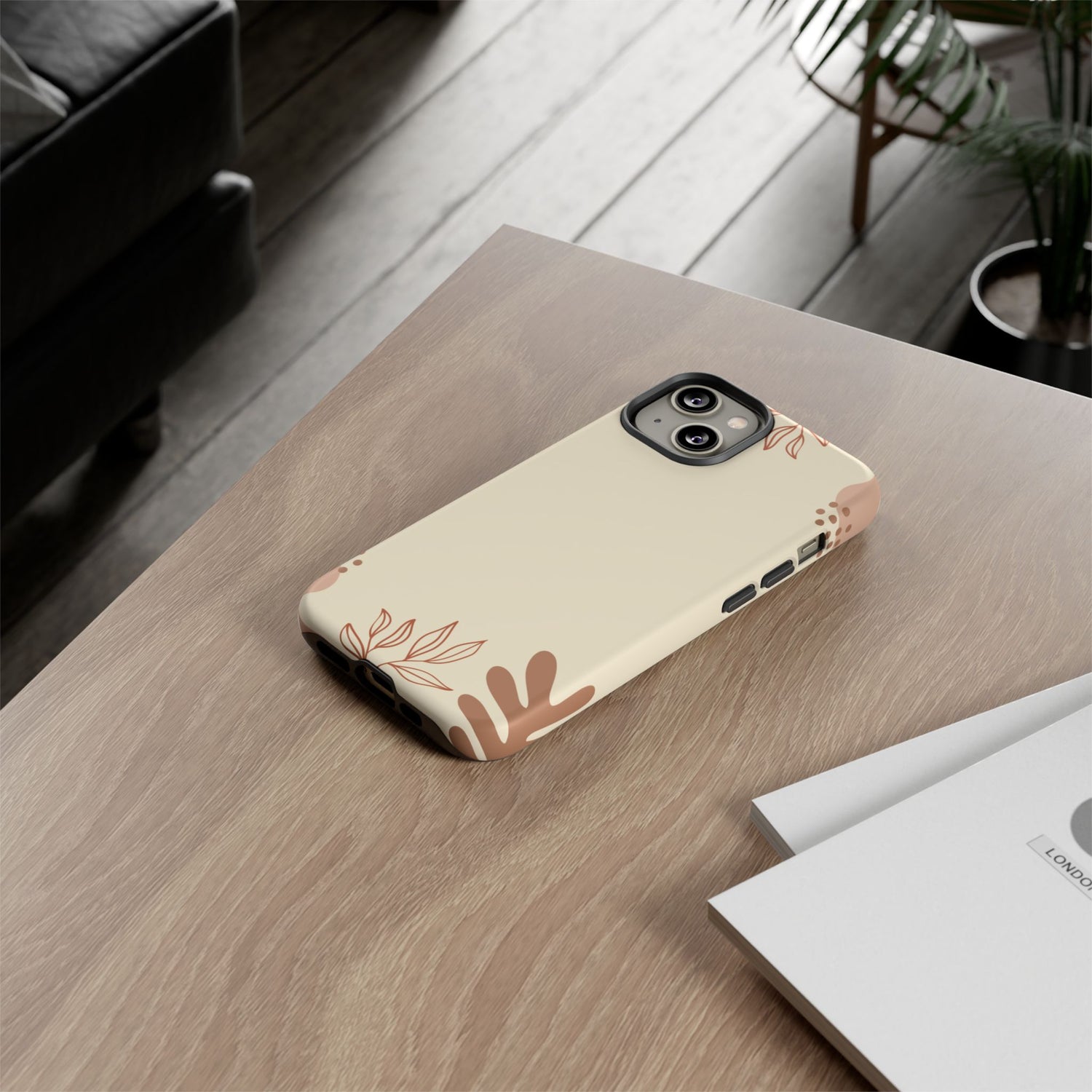 Floral Beige Tough Phone Case