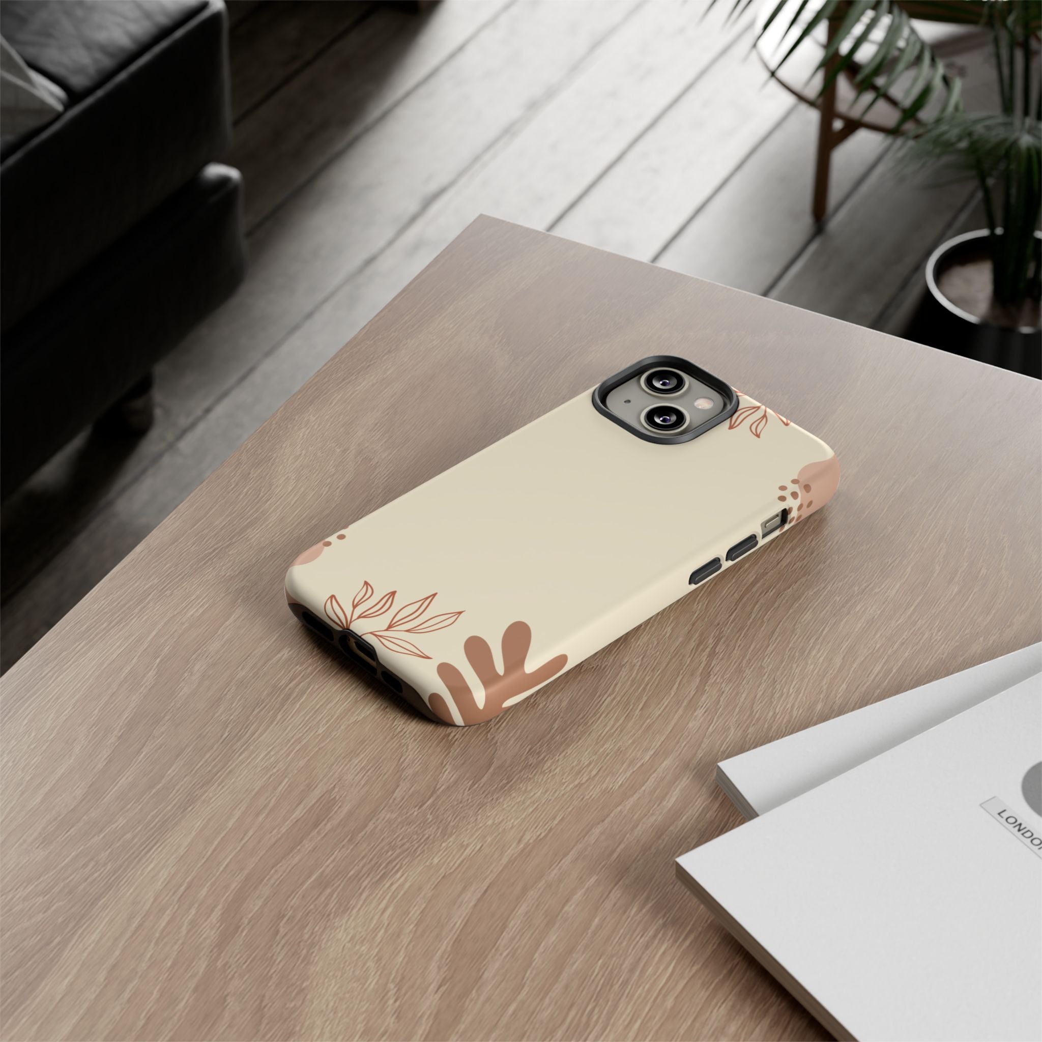 Floral Beige Tough Phone Case