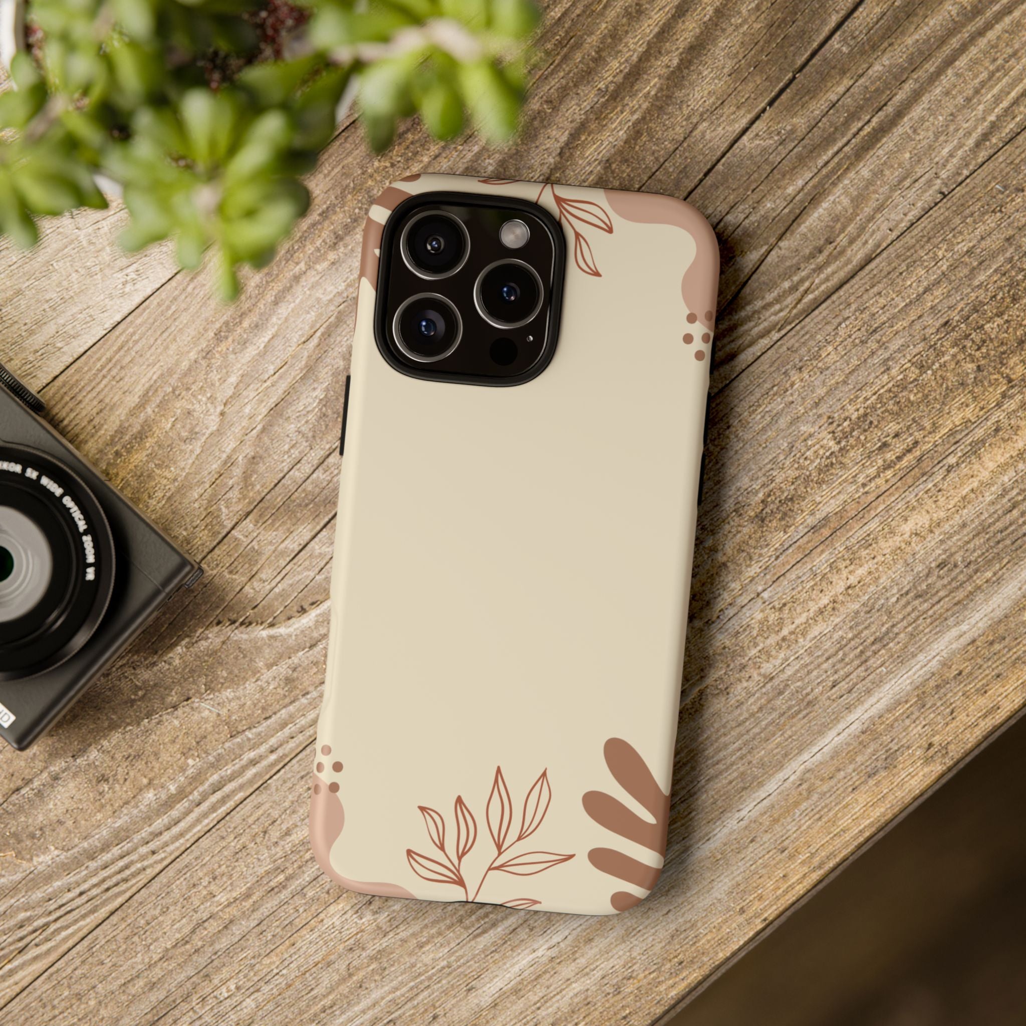 Floral Beige Tough Phone Case