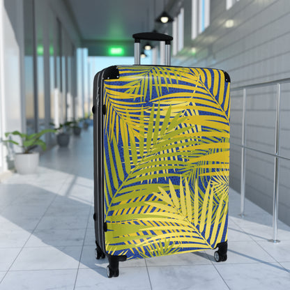 Suitcase with Palm Leaf Prints