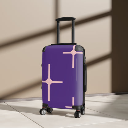 Stylish Purple Suitcase with Geometric Design