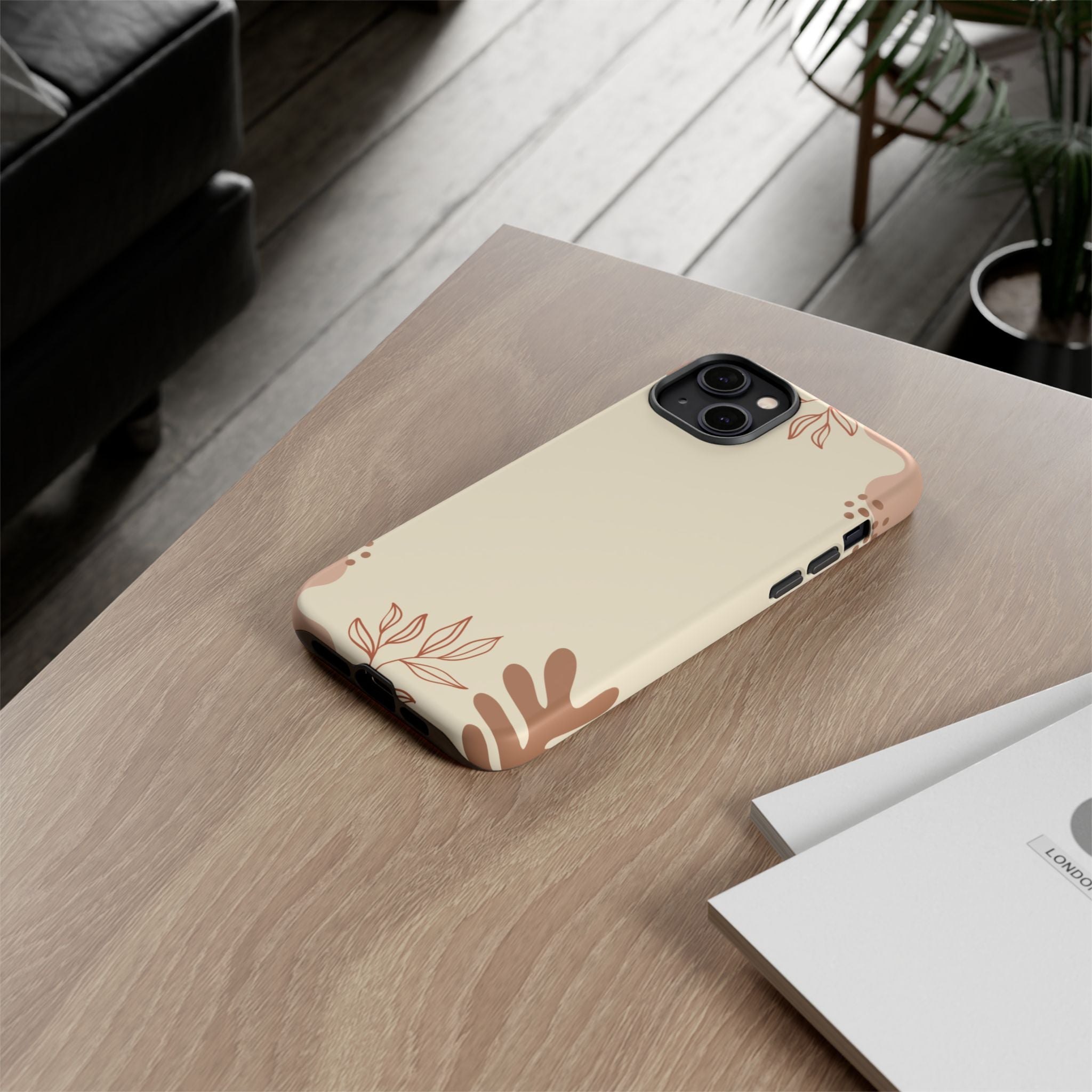 Floral Beige Tough Phone Case