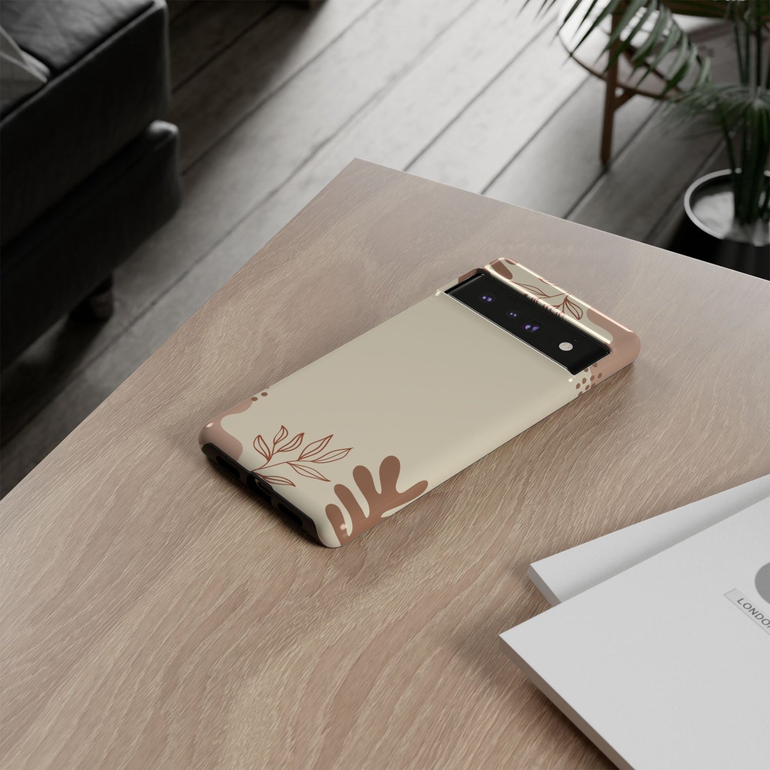 Floral Beige Tough Phone Case