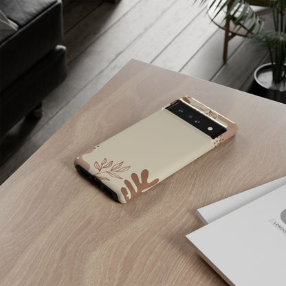 Floral Beige Tough Phone Case