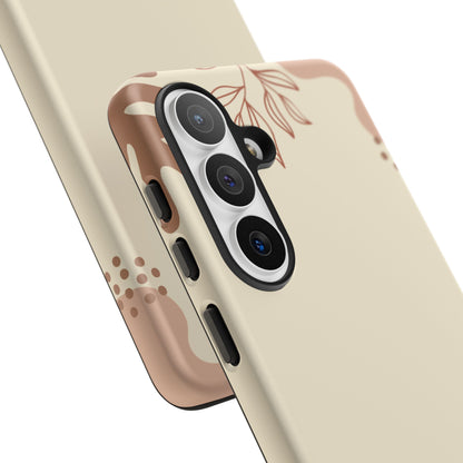 Floral Beige Tough Phone Case