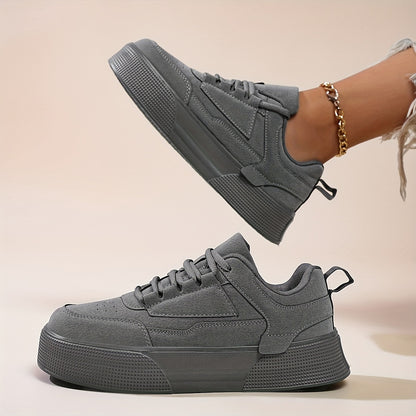 Stylish High-Top Skate Shoes - Elevate Your Style with Minimalist Stitching, Round Toe, High Platform, and Height Increasing Design - Perfect for Outdoor Activities and Daily Wear