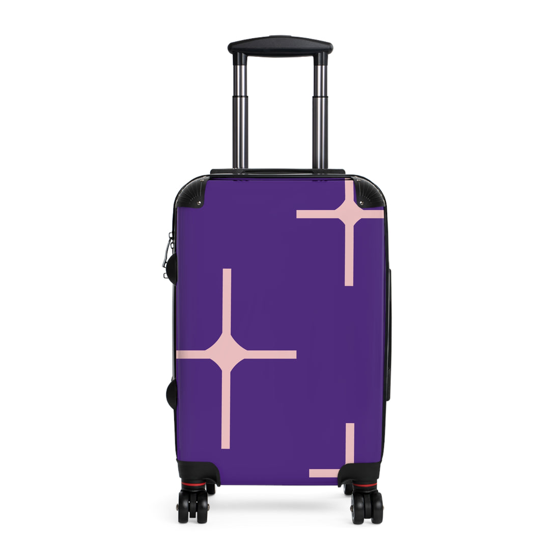 Stylish Purple Suitcase with Geometric Design