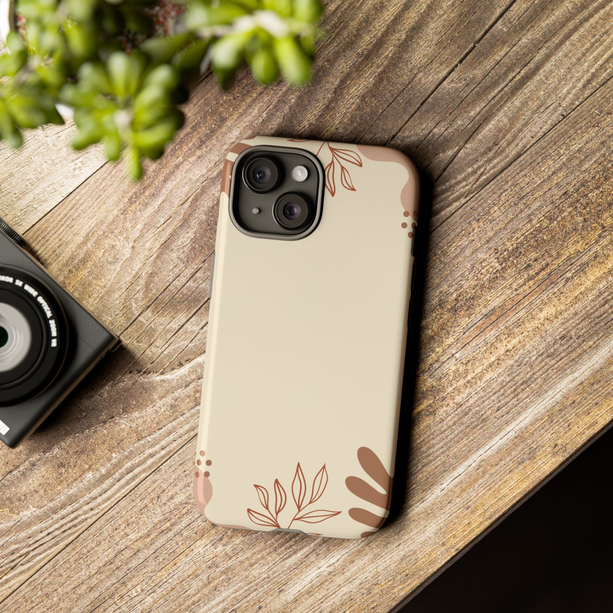 Floral Beige Tough Phone Case