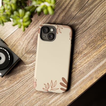 Floral Beige Tough Phone Case