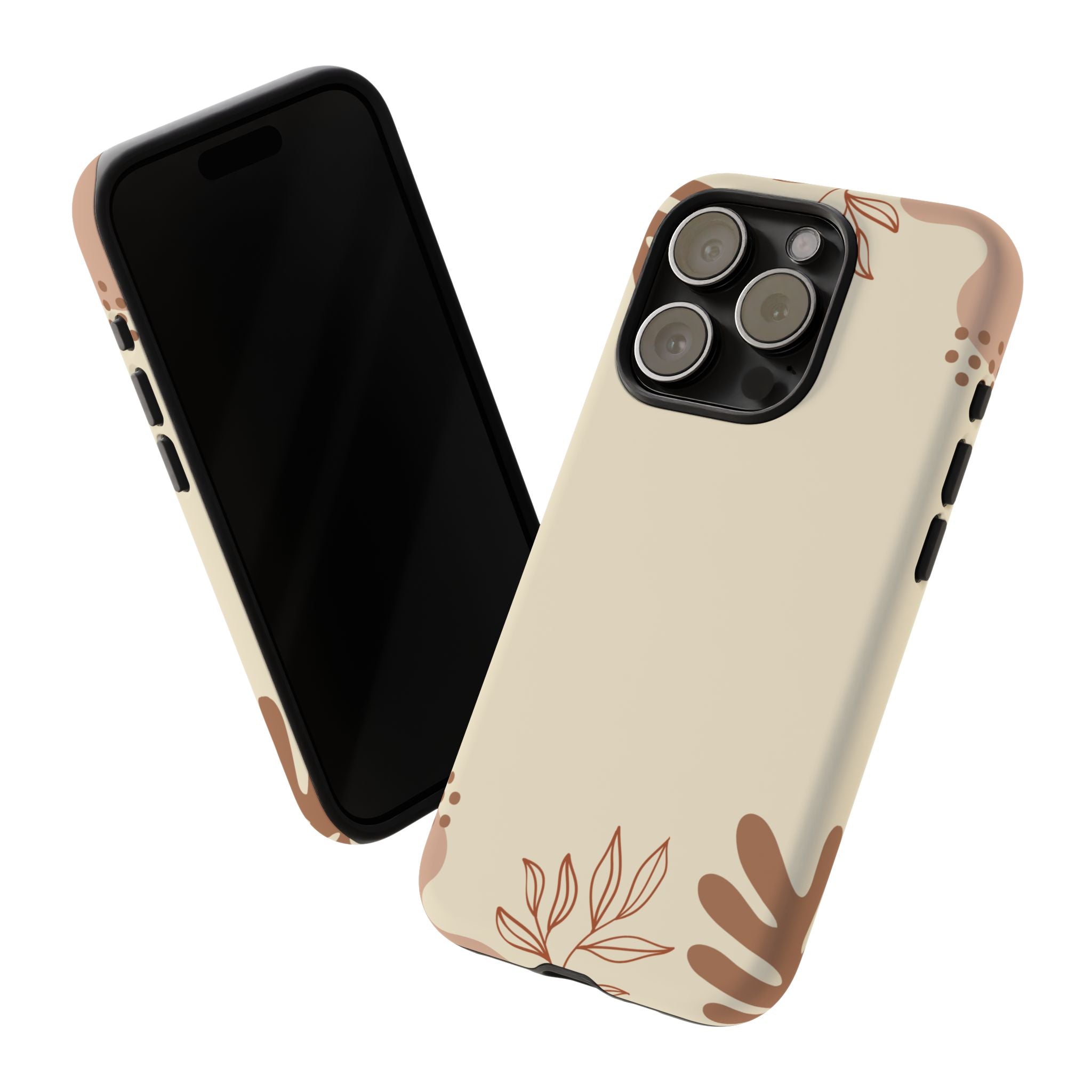 Floral Beige Tough Phone Case