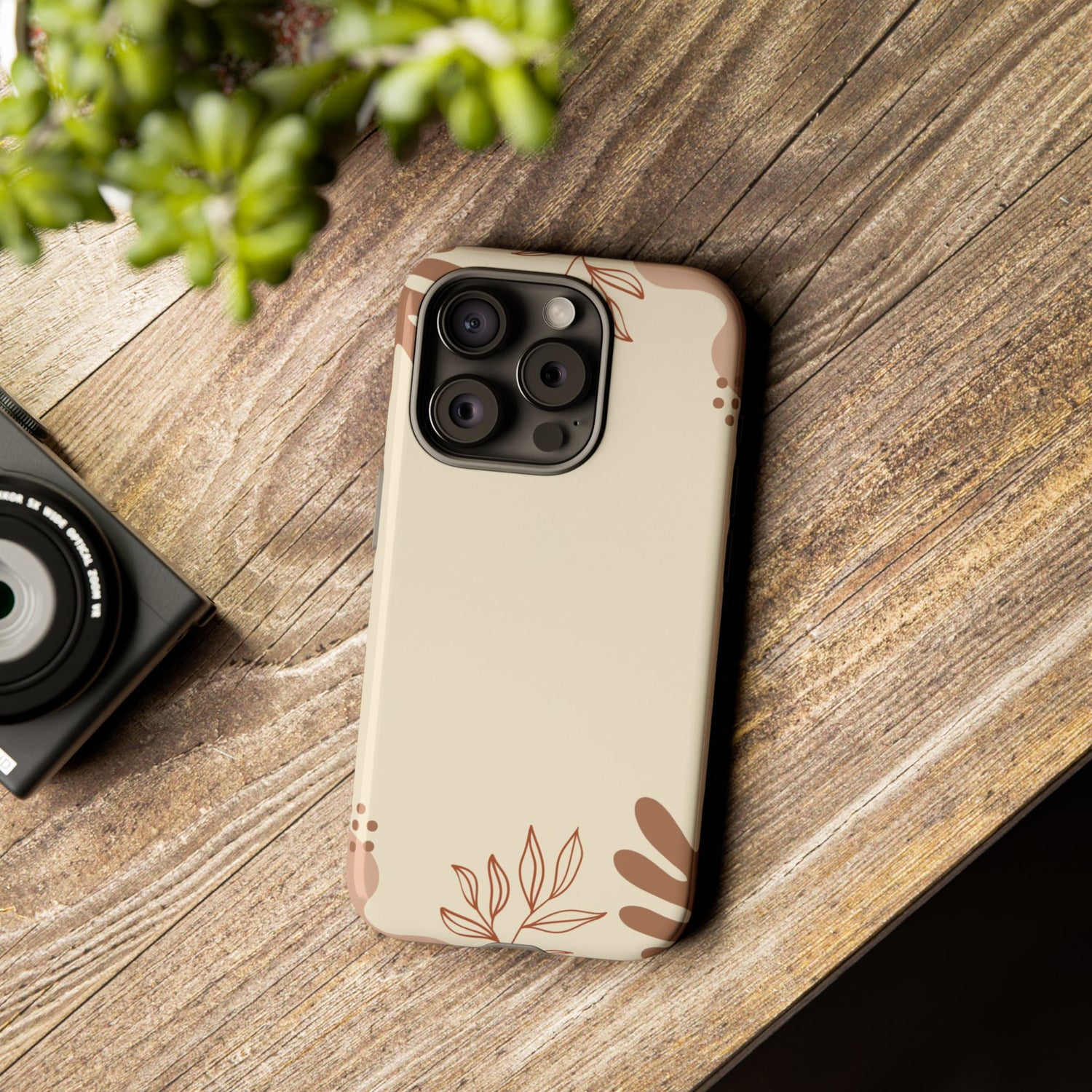 Floral Beige Tough Phone Case