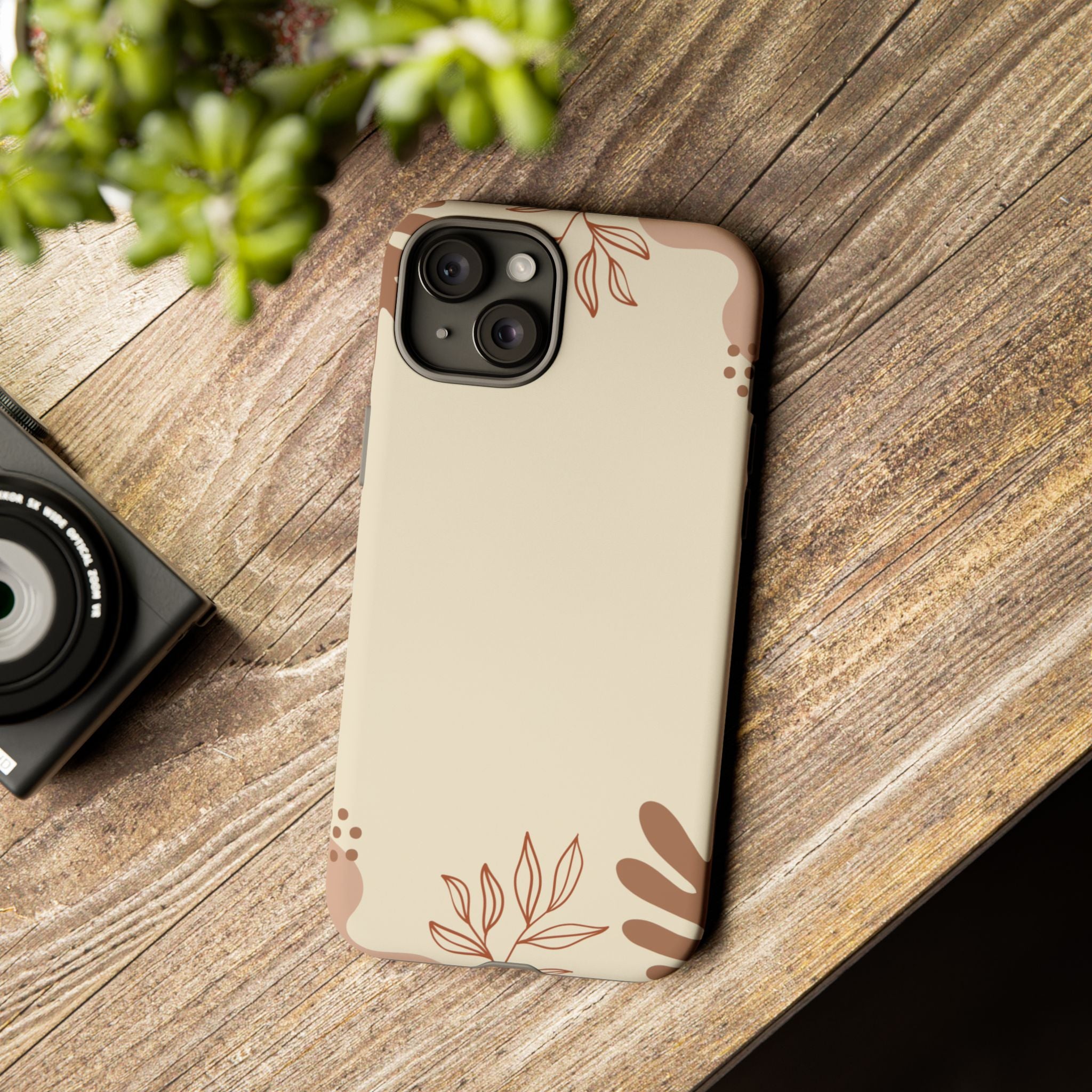 Floral Beige Tough Phone Case