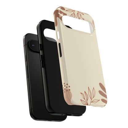 Floral Beige Tough Phone Case