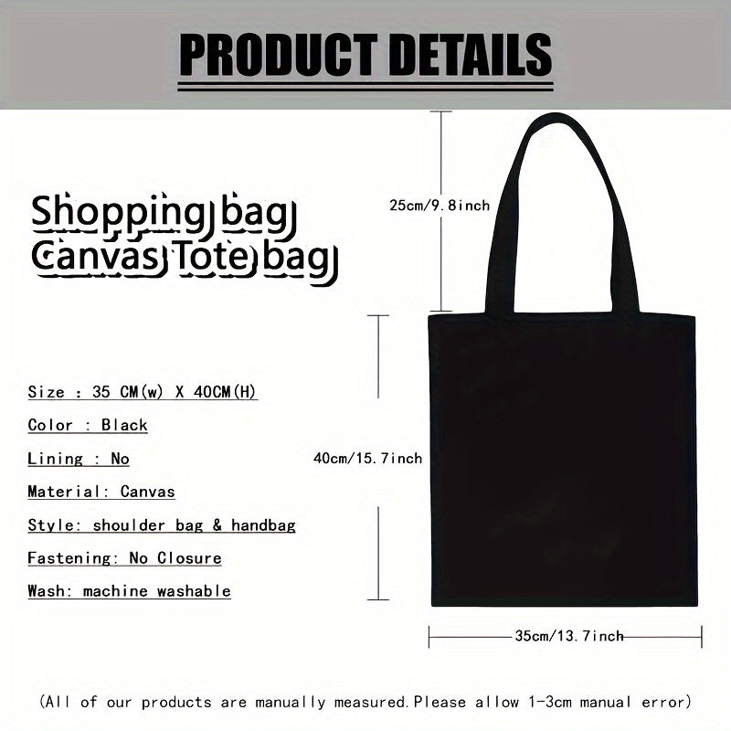 Sustainable Floral Canvas Tote Bag with Loop Handle - Reusable Shopping &amp; Gift Bag for Women, Perfect for School, Groceries, and Beach Outings