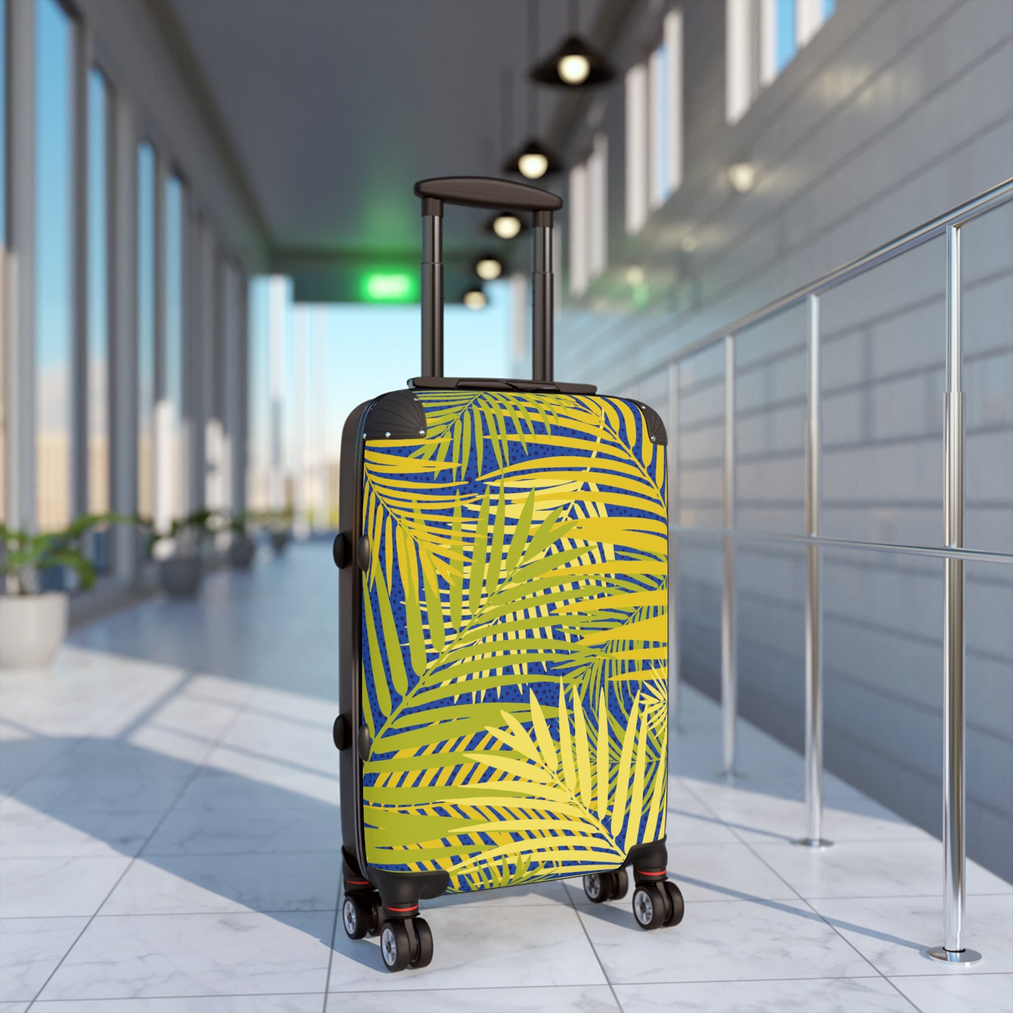 Suitcase with Palm Leaf Prints