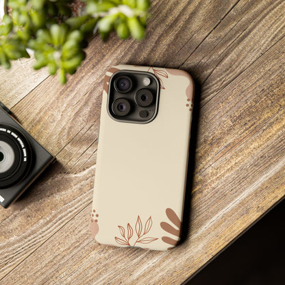 Floral Beige Tough Phone Case