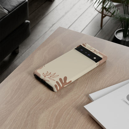 Floral Beige Tough Phone Case