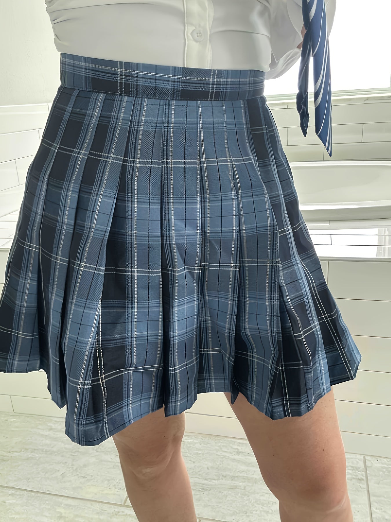 Stylish Plus Size Plaid Pleated High Waist Skirt - Plus Size Skirts for Women with Y2K Inspiration, Flattering A-Line Silhouette, and Comfortable Wear for Spring and Summer Seasons - Cute and Trendy Clothing for Curvy Ladies