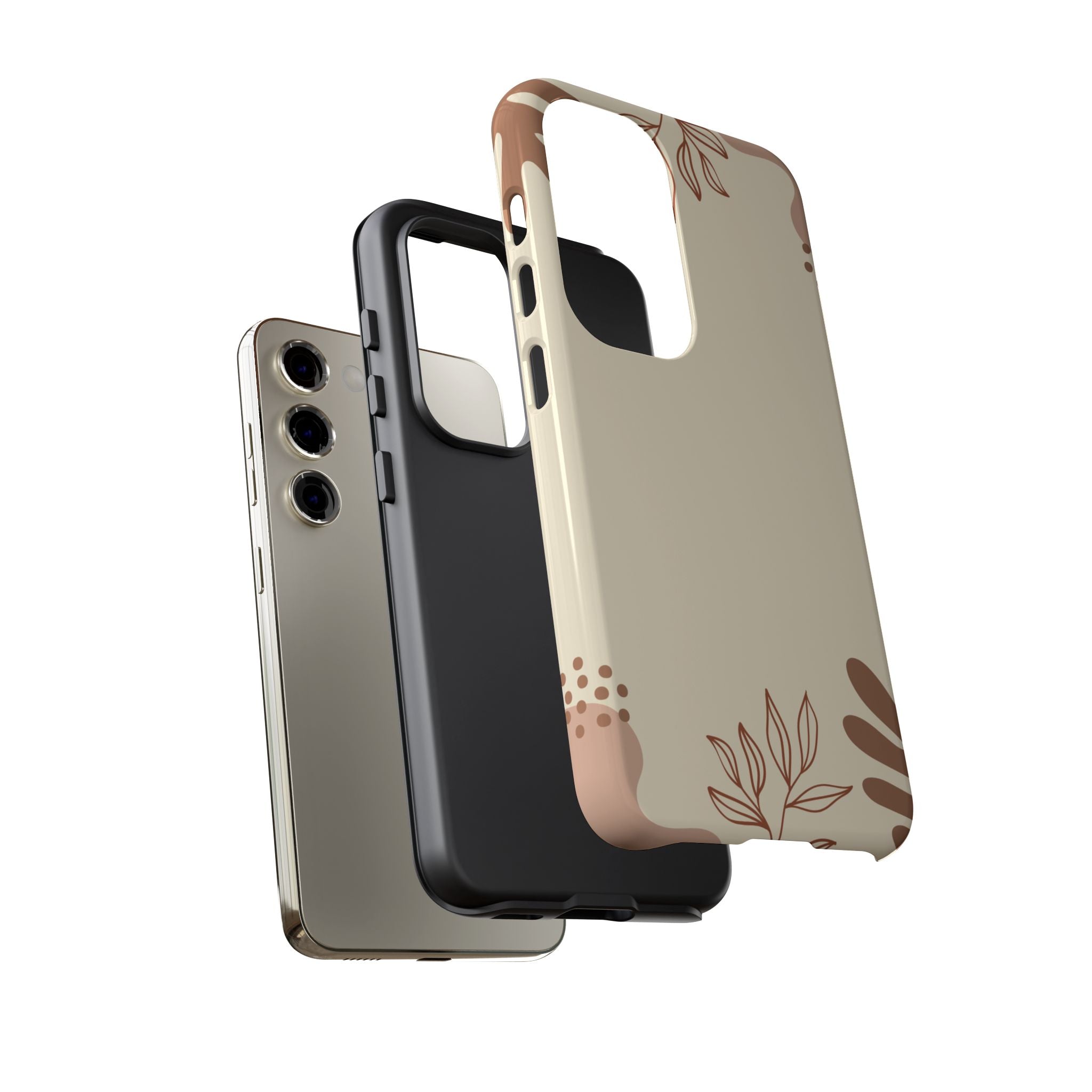 Floral Beige Tough Phone Case