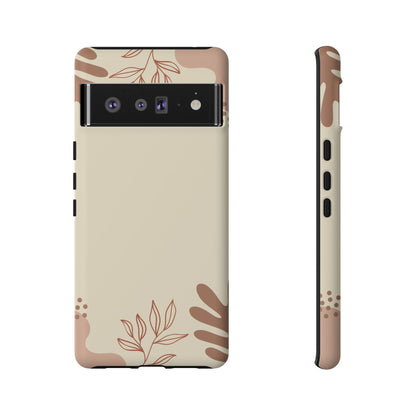 Floral Beige Tough Phone Case