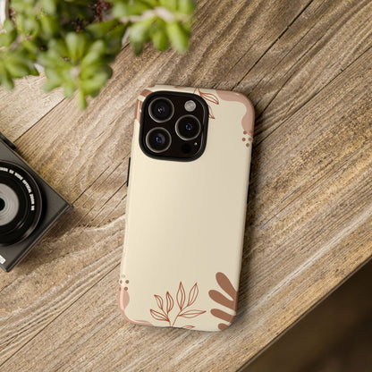 Floral Beige Tough Phone Case