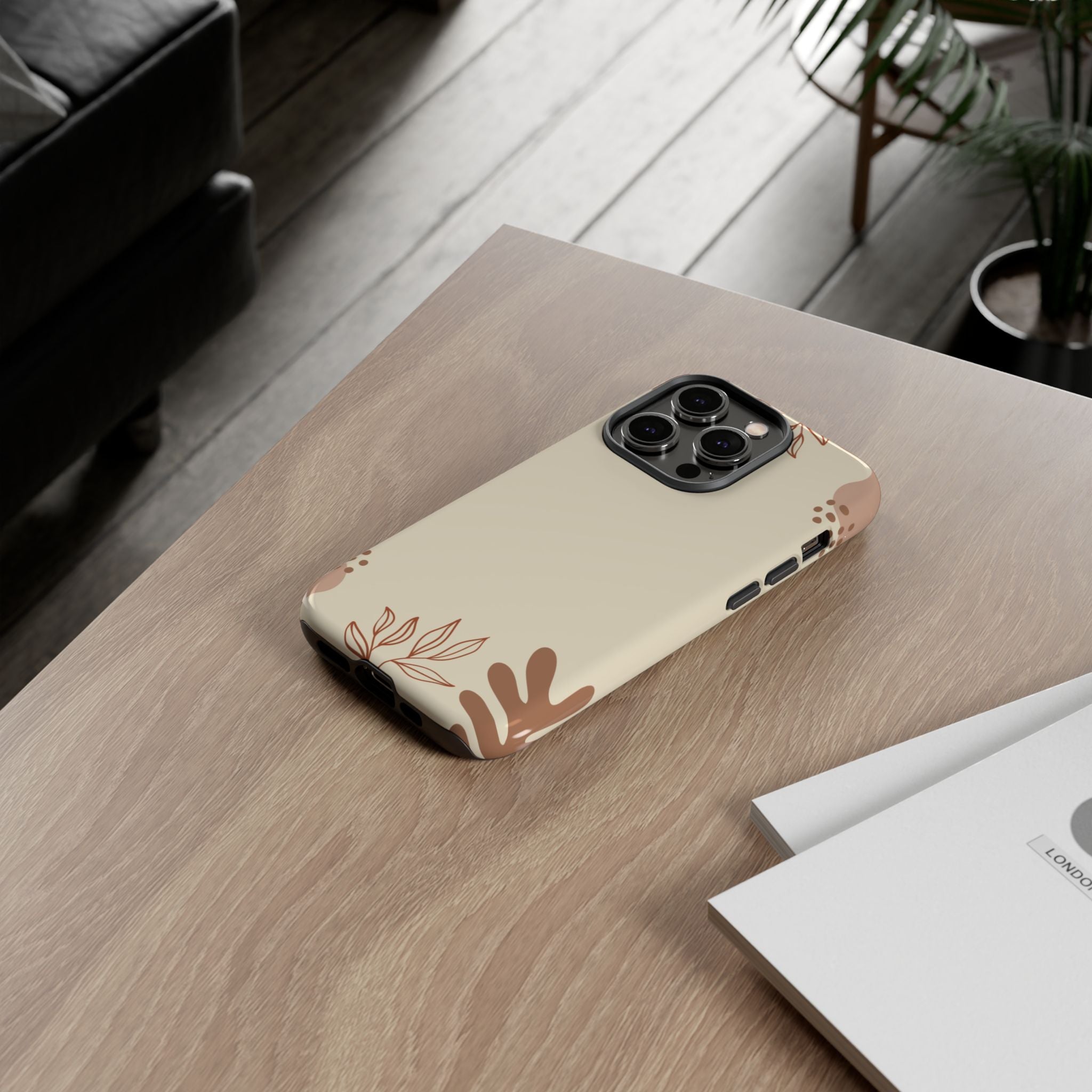 Floral Beige Tough Phone Case
