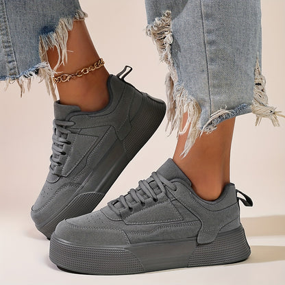 Stylish High-Top Skate Shoes - Elevate Your Style with Minimalist Stitching, Round Toe, High Platform, and Height Increasing Design - Perfect for Outdoor Activities and Daily Wear