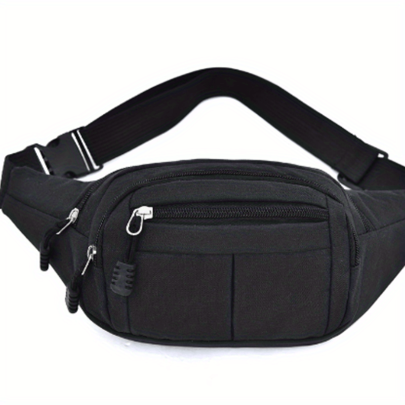 Large Capacity Fanny Pack - Durable, Water-Resistant Nylon Waist Bag for Outdoor Sports &amp; Business Use