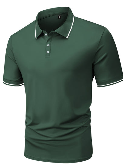 Classic Mens Golf Shirt - Relaxed Fit, Breathable Short Sleeve, Classic Collar Style - Perfect for Warm Weather Golfing, Hiking, and Outdoor Activities