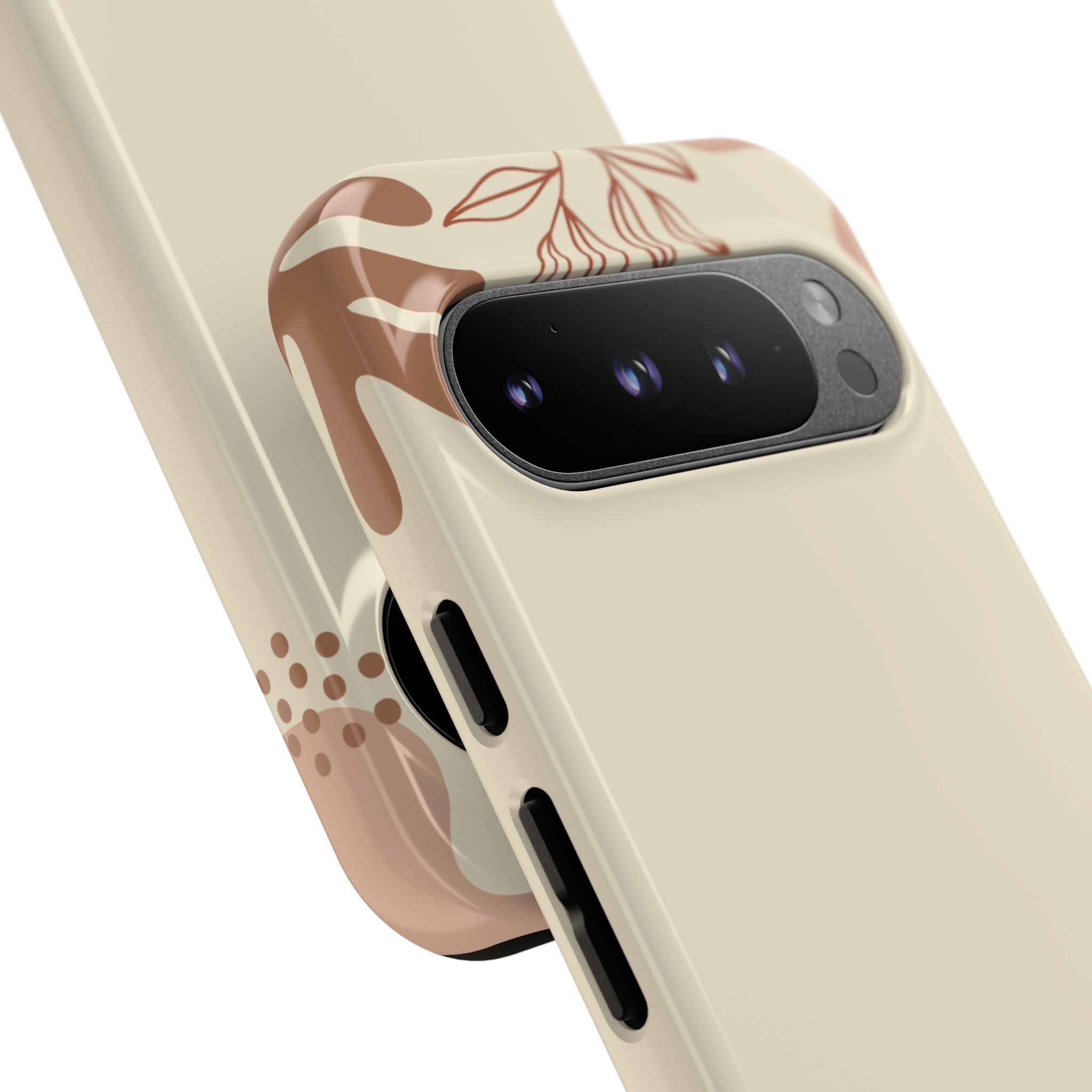 Floral Beige Tough Phone Case