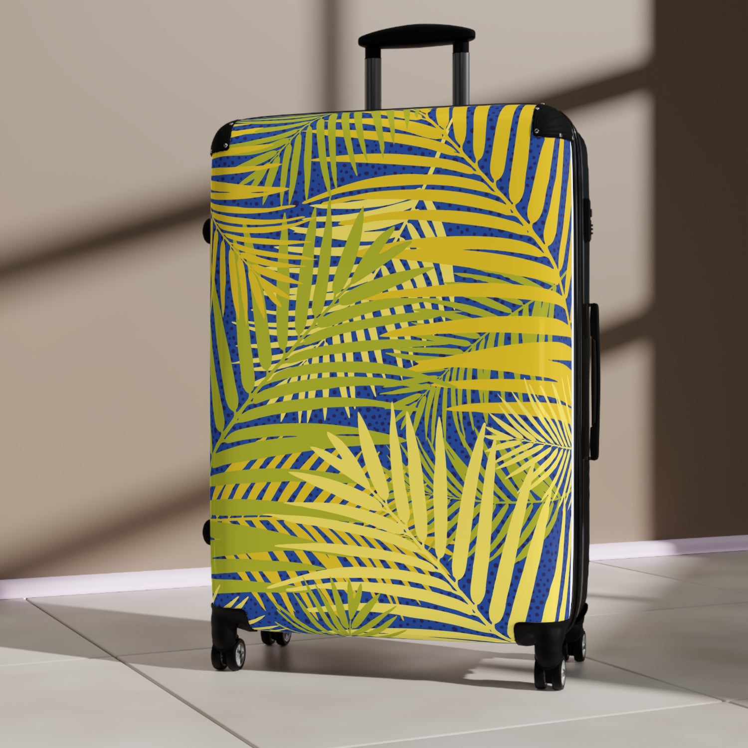 Suitcase with Palm Leaf Prints