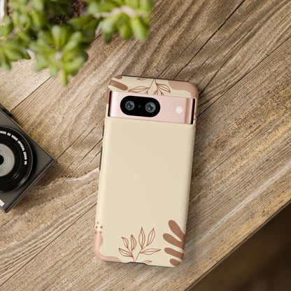 Floral Beige Tough Phone Case
