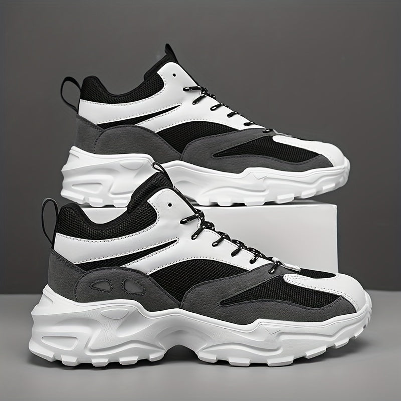 Stylish Chunky Sneakers for Men: Breathable, Shock Absorbing Lace-ups - Perfect for Athletic &amp; Everyday Wear