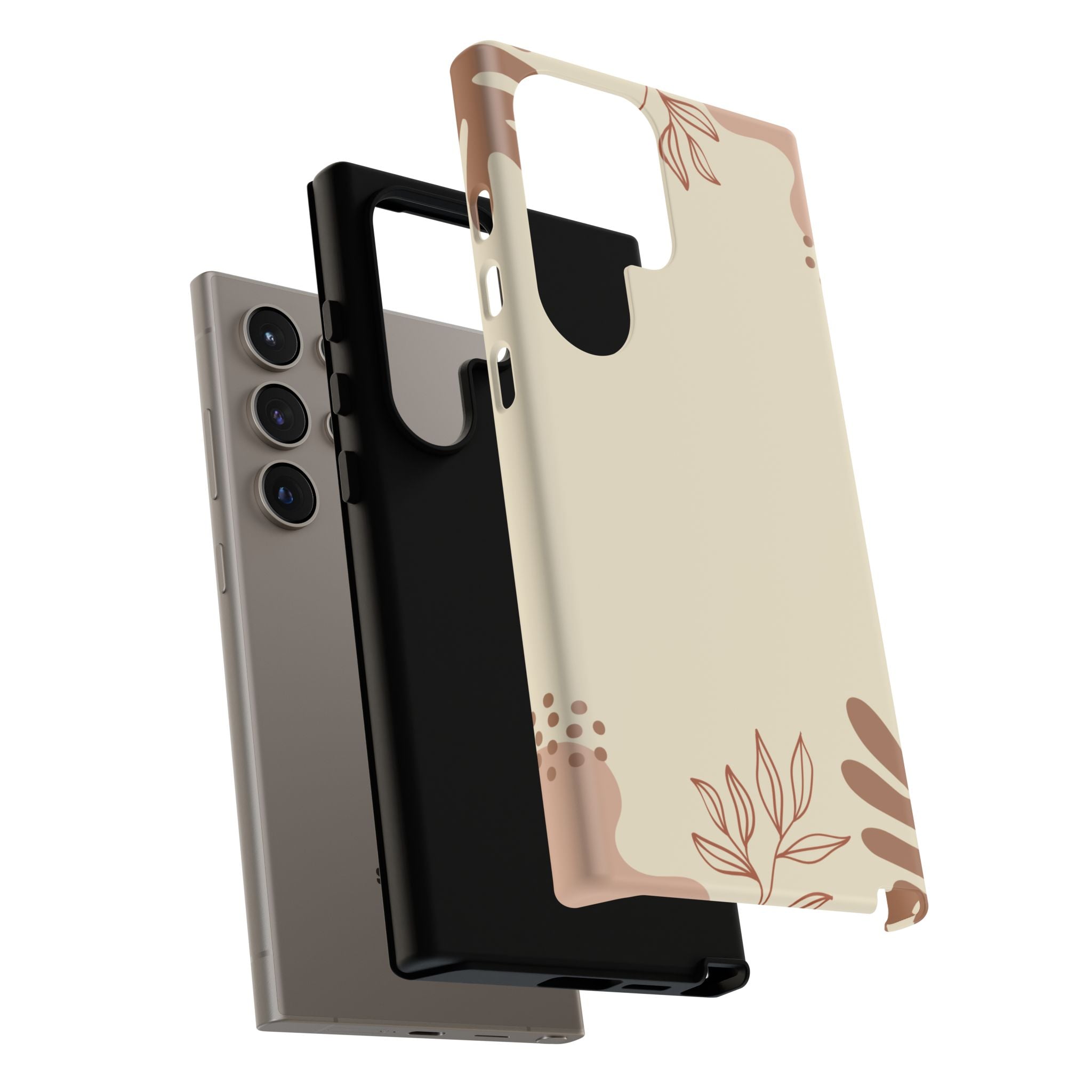 Floral Beige Tough Phone Case