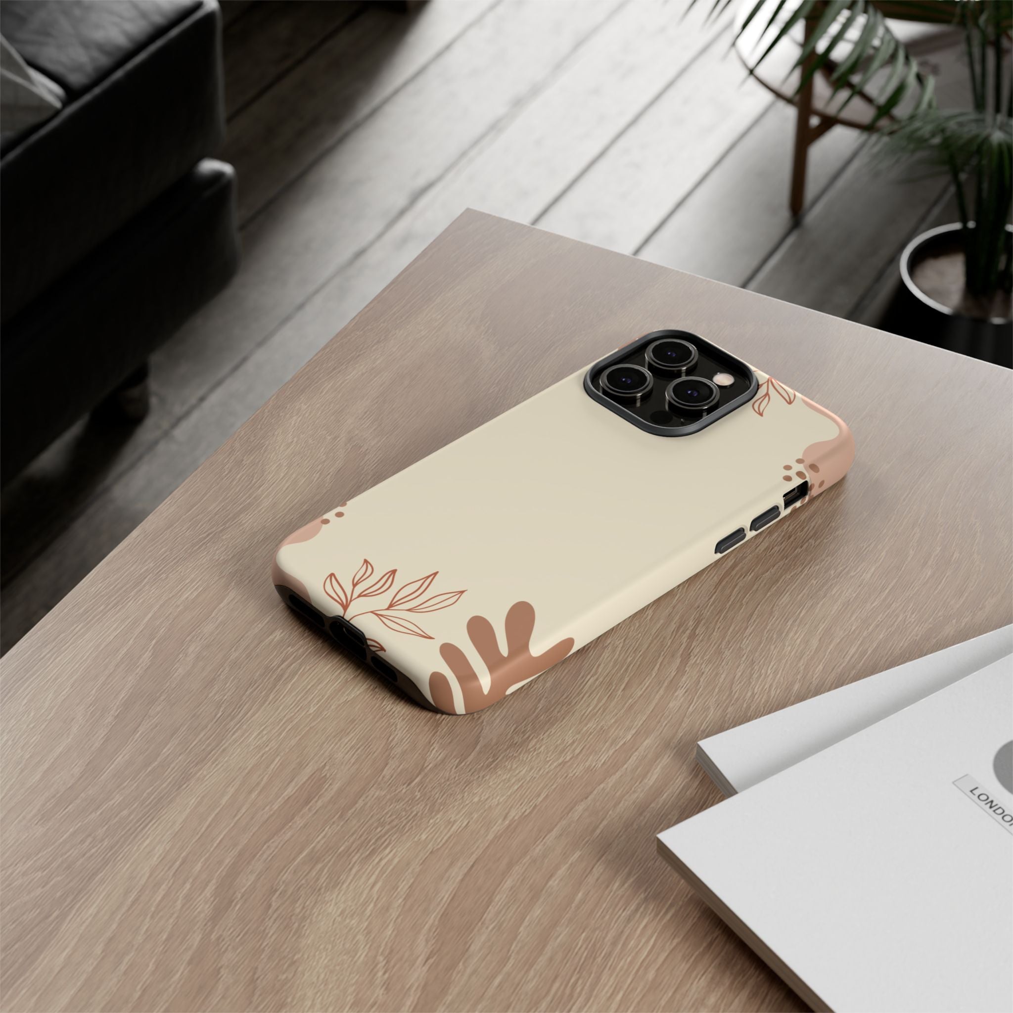 Floral Beige Tough Phone Case