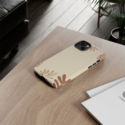 Floral Beige Tough Phone Case