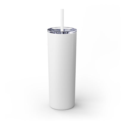 Chic Skinny Tumbler with Straw - Modern Pink Design