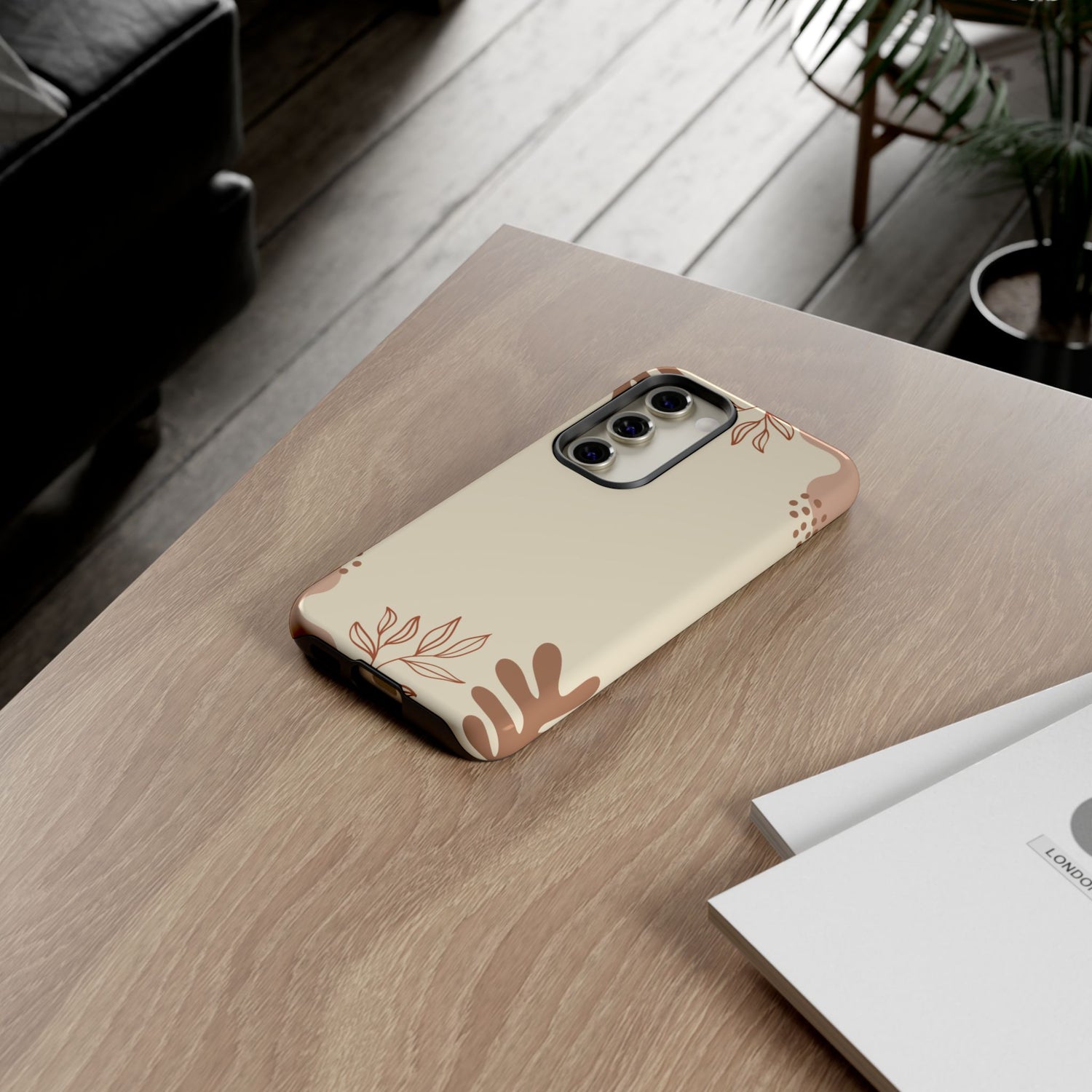 Floral Beige Tough Phone Case