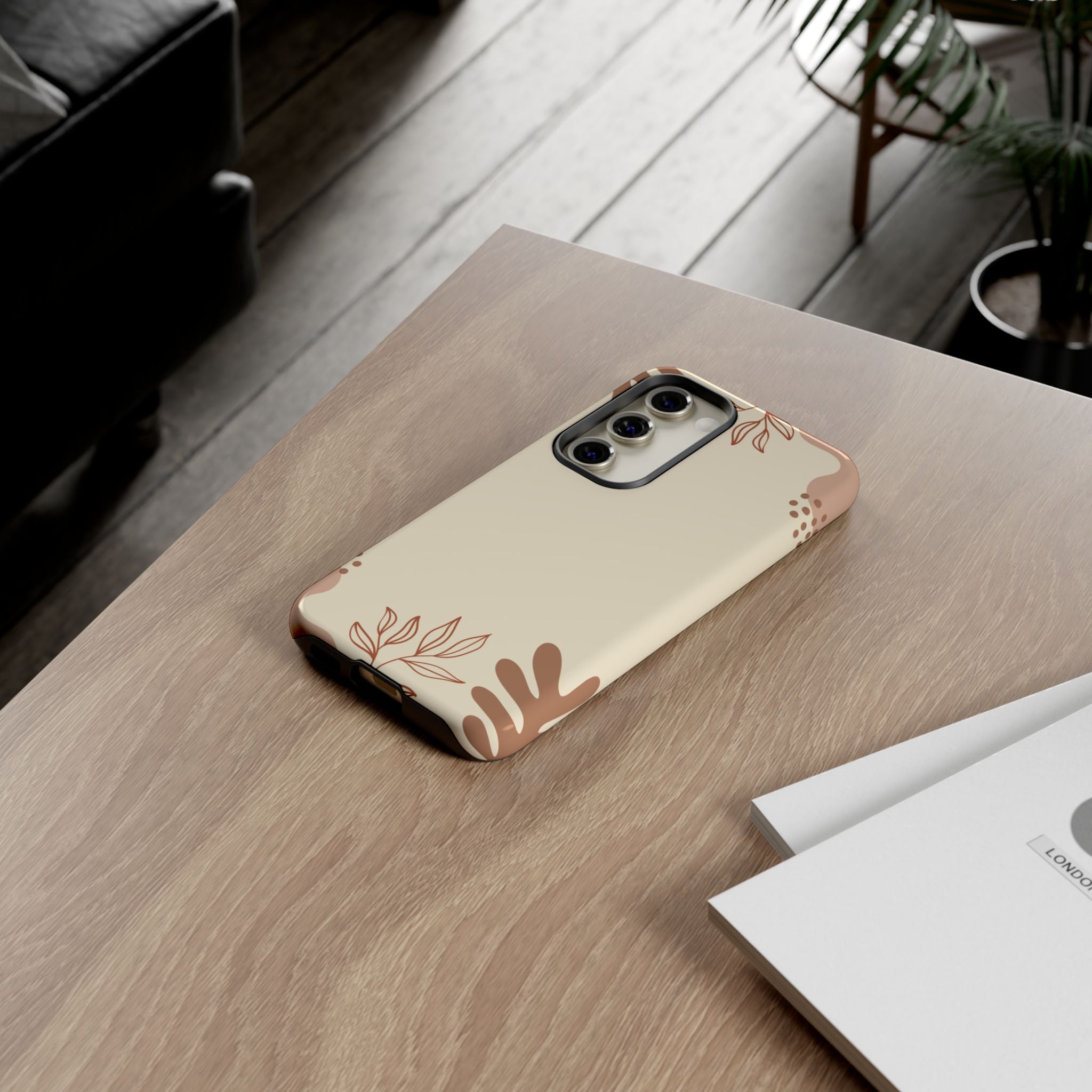 Floral Beige Tough Phone Case
