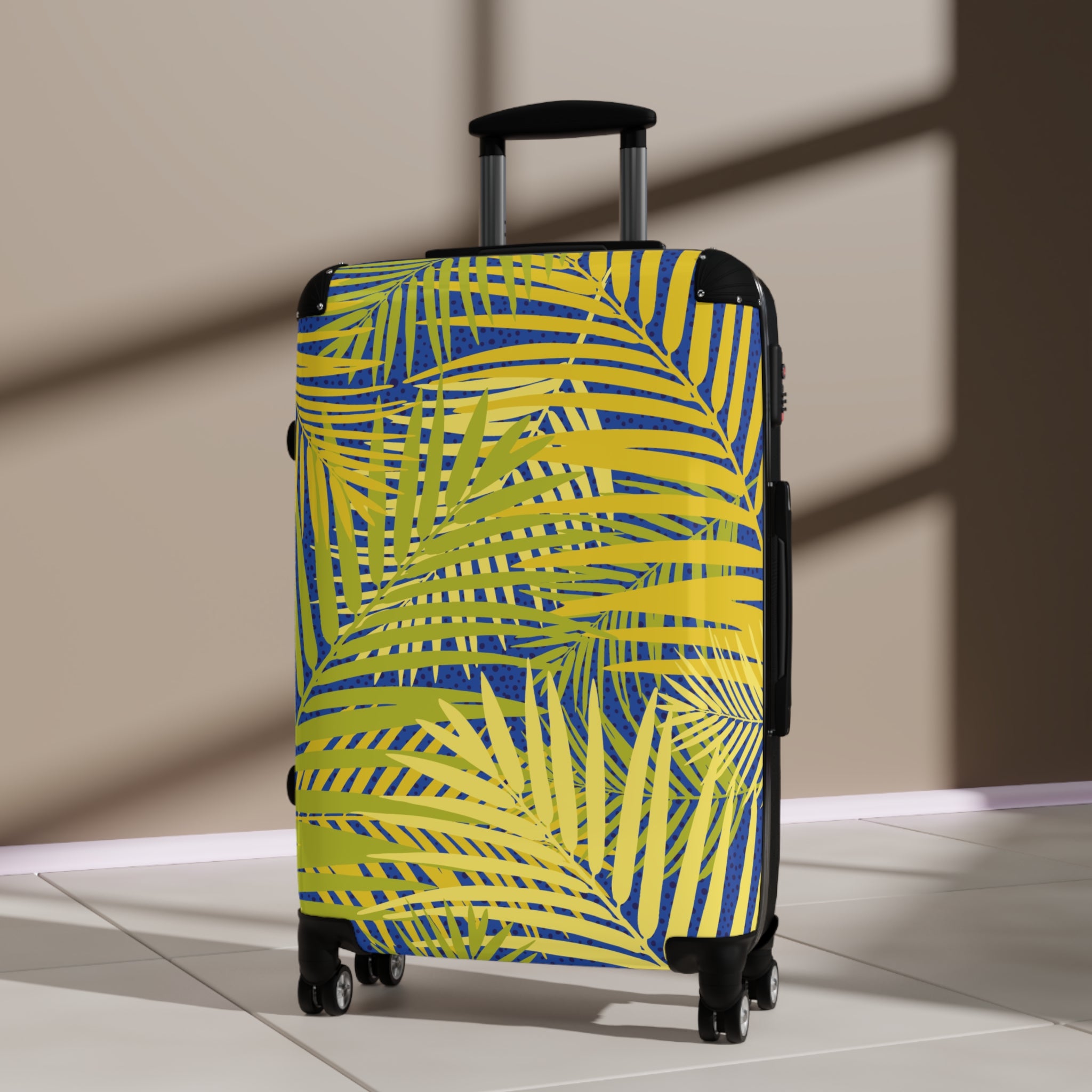 Suitcase with Palm Leaf Prints