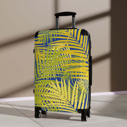 Suitcase with Palm Leaf Prints