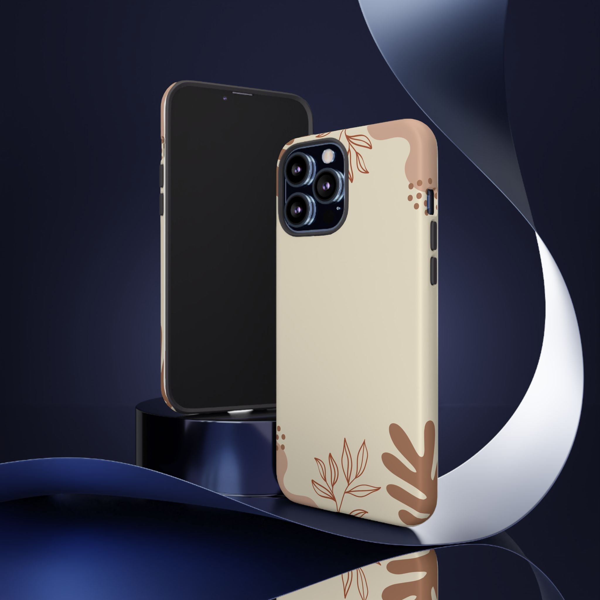 Floral Beige Tough Phone Case